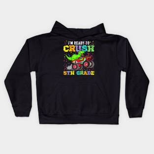 T-Rex Ready To Crush 8th Grade Back to School Monster Truck Kids Hoodie